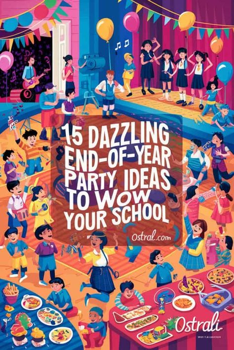 15 Dazzling End-of-Year Party Ideas to Wow Your School School Wide Party Ideas, End Of Year Elementary Party, Elementary Promotion Party Ideas, End Of Year Party Themes School, End Of School Class Party, Primary School Leavers Party Ideas, Peace Out 5th Grade Party, End Of School Year Party Theme, 5th Grade End Of Year Party Ideas