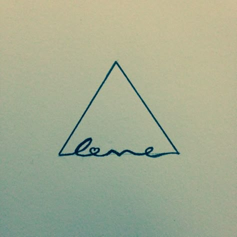 Love Triangle Tattoo Idea meaning: strong foundation Triangle Tattoo Meaning, Triangle Tattoo Design, Minimalist Tattoo Meaning, Triangle Symbol, Paris Tattoo, Typography Tattoo, Triangle Tattoos, Tattoo Meaning, Subtle Tattoos