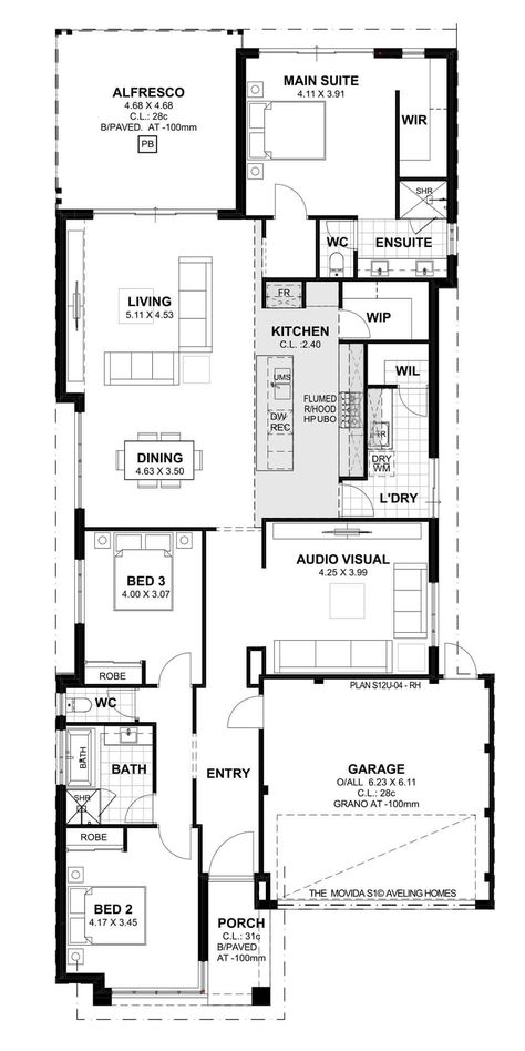 Narrow House Plans Single Storey, House Plans Single Story, Narrow House Plans, Narrow Lot House, Narrow Lot House Plans, High Building, Building House Plans Designs, Building House, Narrow House