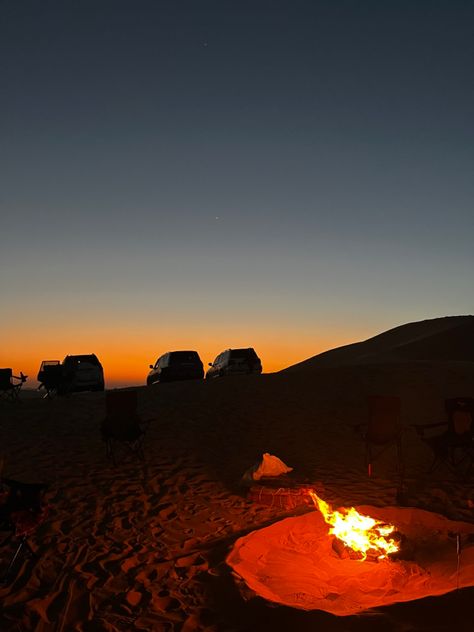 Desert campfire in Abu Dhabi Desert Campfire, Campfire Sunset, Abu Dhabi, Campfire, Camping, Tea