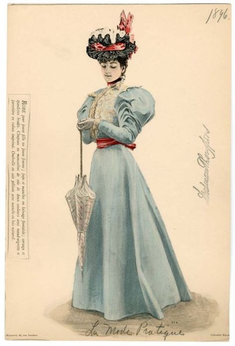 1896 Dress, 1900 Fashion Plate, Historic Outfits, 1890s Dress, 1890 Fashion, Historical Garments, 1900's Fashion, Belle Epoque Fashion, 1900 Fashion