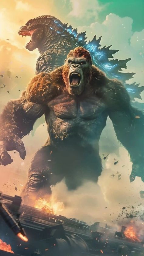 Godzilla Birthday, King Kong Art, Kong Godzilla, King Kong Vs Godzilla, Gorilla Tattoo, Beautiful Butterfly Pictures, Godzilla Wallpaper, All Godzilla Monsters, Scifi Fantasy Art