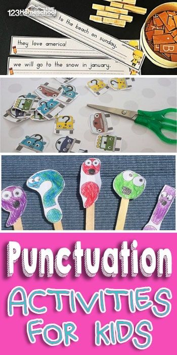 FUN Punctuation Activites for Kids - These punctuation activities for kids are a fun and engaging way to learn about punctuation. Kids will get the chance to learn about the different punctuation marks, from periods to question marks, all in a fun way. Punctuation Games, Teaching Punctuation, Punctuation Activities, Sentence Activities, Question Marks, 1st Grade Writing, First Grade Writing, Grammar Activities, Punctuation Marks