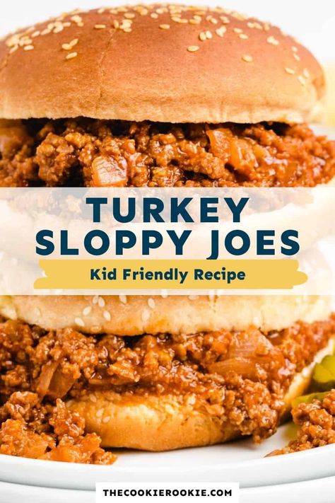 Turkey Sloppy Joes Recipe, Ground Turkey Sloppy Joes, Healthy Sloppy Joe Recipe, Crockpot Ground Turkey, Turkey Recipes For Dinner, Ground Turkey Recipes For Dinner, Crock Pot Sloppy Joes, Healthy Sloppy Joes, Homemade Sloppy Joe Recipe