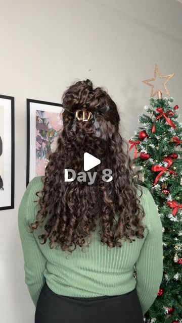 Sophie Marie on Instagram: "Day 8/12 festive curly hairstyles 🤍🪩 @sophiemariecurly 

Products used ✨👇
@curlsmith_official miracle shield to refresh (gifted) 
@clairesstores black ribbon claw clip 
@curlsmith_official anti-frizz range serum (gifted) 

Love how simple and easy this was, the ribbon claw clip gives it a more festive party vibe 🖤✨

#curlyhairstyle #curlyhair #halfupdo #hairstyle" Party Vibe, Half Updo, Anti Frizz, Anti Frizz Products, Curly Hairstyles, Black Ribbon, Claw Clip, Festival Party, Curly Hair Styles