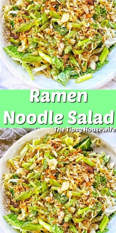 A easy healthy weeknight meal. Crunchy noodles and almonds and a say sauce dressing make this great. Tipsy Housewife Recipes, Housewife Recipes, The Tipsy Housewife, Tipsy Housewife, Ramen Salad, Ramen Noodle Salad, Lunch Sides, Tuna Salad Sandwich, Resep Salad