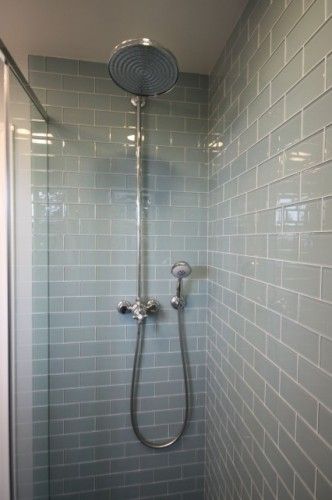 www.carolinawholesalefloors.com has more design and flooring options OR our Facebook page! subway tile Subway Tile Shower Designs, Makeover Kamar Mandi, Subway Tile Showers, Grey Subway Tiles, Subway Tiles Bathroom, Bad Inspiration, Glass Subway Tile, Bathroom Tile Designs, Bathroom Shower Tile