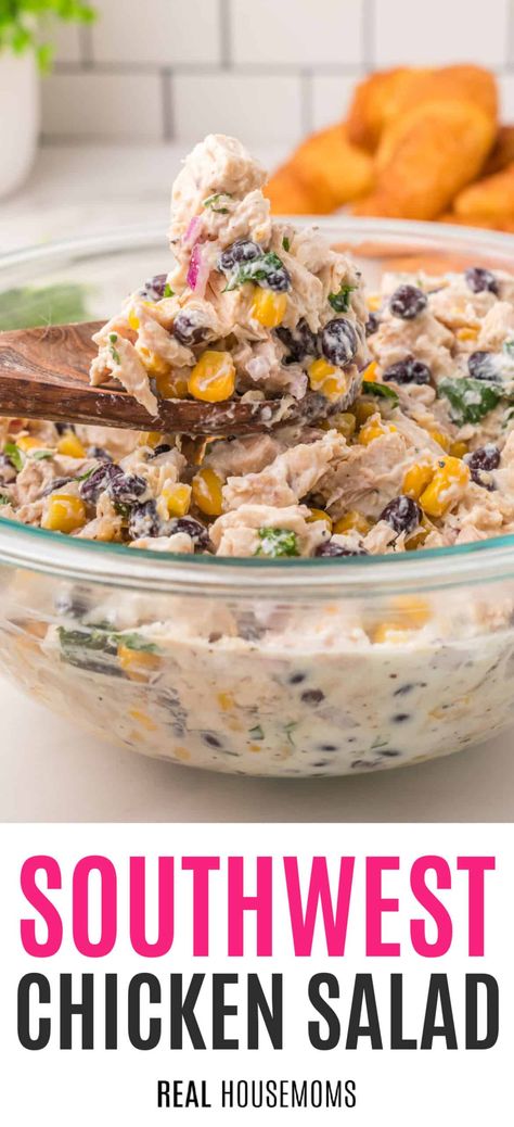 Recipes With Black Beans And Corn, Creamy Southwest Chicken, Cold Chicken Salads, Corn And Black Beans, Southwest Chicken Salad, Summer Chicken Recipes, Summer Chicken, Chicken Salad Recipe Easy, Corn Chicken