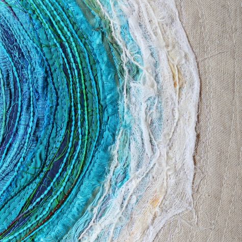 Gallery – Isobel Moore Seascape Quilts, Textiles Sketchbook, Sea Quilt, Landscape Art Quilts, Big Sea, Sea Life Art, Textile Art Embroidery, Textiles Projects, Art Textiles