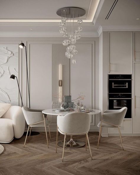 Neoclassic Interior, Modern Classic Living Room, Dining Room Design Luxury, Ruang Tv, Modern Classic Interior, Neoclassical Interior, Home Hall Design, Dinning Room Design, Muebles Living