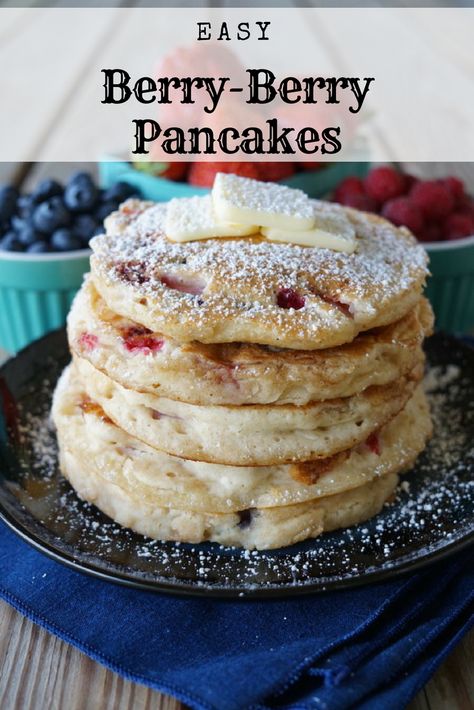 Use your favorite buttermilk pancake mix and just add this delicious, balanced blend of #blueberries, #raspberries and #strawberries! #breakfast #pancakes #FruitRecipes Frozen Berry Pancakes, Strawberries Breakfast, Pancake Mix Uses, Raspberry Pancakes, Buttermilk Pancake, Berry Pancakes, Buttermilk Pancake Mix, Kids Breakfast, Pancake Recipe Buttermilk