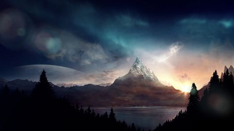 Download Wallpaper 1920x1080 Peak, Mountain, Fantasy, Art Full HD 1080p HD Background Misty Mountains, Into The West, Desolation Of Smaug, Images Harry Potter, Charcoal Drawings, Fellowship Of The Ring, Jrr Tolkien, Gandalf, Legolas