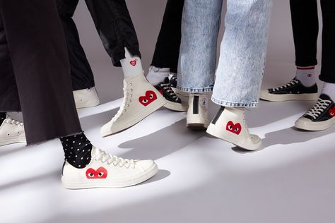 Converse x Comme des Garcons Play Cdg Outfit, Converse Cdg, Converse X Cdg, Converse X Comme Des Garcons, Converse Collection, Cdg Converse, Converse Chuck Taylor 70, Converse Comme Des Garcons, Chuck Taylor 70