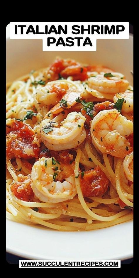 Enjoy Garlic Butter Italian Shrimp Pasta, a mouthwatering combination of shrimp, garlic, and buttery goodness! This classic Italian dish is packed with flavor and ready to satisfy any seafood craving. Spicy Shrimp Marinara Pasta, Shrimp Scampi Pasta With Tomatoes, Shrimp Tagliatelle Recipe, Authentic Italian Seafood Recipes, Marry Me Shrimp Pasta, Pasta And Shrimp Recipes, Italian Shrimp Pasta, Tomato Shrimp Pasta, Shrimp With Pasta