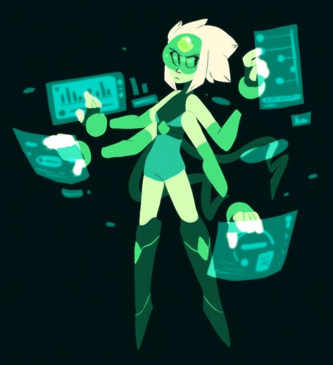 Pearl and Peridot Fusion Peridot Fusion, Steven Universe Fan Fusions, Steven Universe Oc, Peridot Steven Universe, Steven Universe Drawing, Cartoon Network Shows, Steven Universe Characters, Steven Universe Gem, Steven Universe Fanart