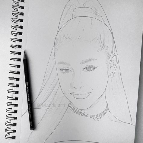 How To Draw Ariana Grande Step By Step, Ariana Grande Drawings Easy, Ariana Grande Drawings, Fashion Illustration Dresses, Drawing Stuff, Art Drawings Simple, Portrait Drawing, Drawing Sketches, Easy Drawings