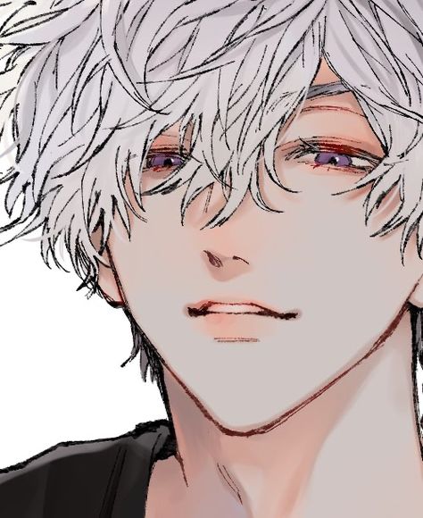 Anime Men Eyes, Cute Guy Drawing, White Hair Art, White Hair Boy, Anime Boy Sketch, Boy Pictures, Guy Drawing, Anime Drawings Boy, Boy Art