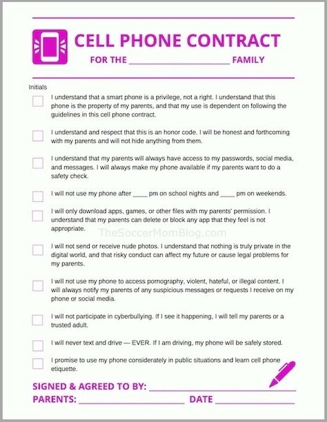 First Phone Contract, Cellphone Contract For Kids, Teen Phone Contract Free Printable, Cell Phone Contract For Kids, Phone Contract For Kids, Kids Cell Phone Contract, Teen Cell Phone Contract, Kid Contracts, Phone Contract