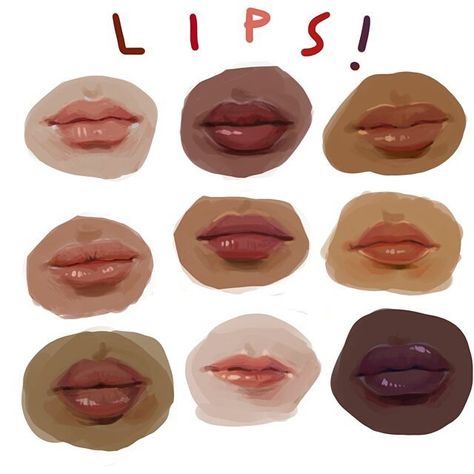 18.7k Likes, 106 Comments - dina  (@eafrns) on Instagram: “Assorted lips, not exactly a tutorial but they feel good to paint” Lip Drawing, Mouth Drawing, Lips Drawing, Digital Painting Tutorials, Arte Fantasy, Anatomy Art, Cute Art Styles, Art Tutorials Drawing, Digital Art Tutorial