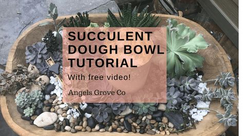 Succulent Dough Bowl Tutorial - Angel's Grove Artificial Succulents Diy, Garden Home Design, Diy Succulent Planter, Succulent Wedding Decor, Succulent Wedding Centerpieces, Dough Bowl Centerpiece, Succulent Diy, Succulent Centerpiece, Succulent Bowls