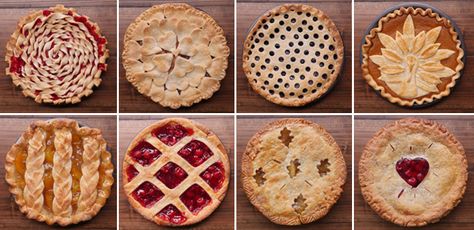 You don't have to be a skilled pastry chef to master these pie crusts. In fact, these are pie crusts for the "rest of us" - and all 8 of these are easy! Fruit Pie Crust, Braided Pie Crust, Creative Pie Crust, Pretty Pie Crust, Fancy Pie Crust, Pie Crust Art, Creative Pies, Apple Pie Crust, Lattice Pie Crust