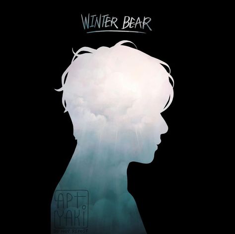 V Winter Bear, Bts Silhouette, Draw Bts, Bear Outline, Graphic Portfolio, Drip Art, Silhouette Drawing, Portfolio Covers, Cover Wattpad