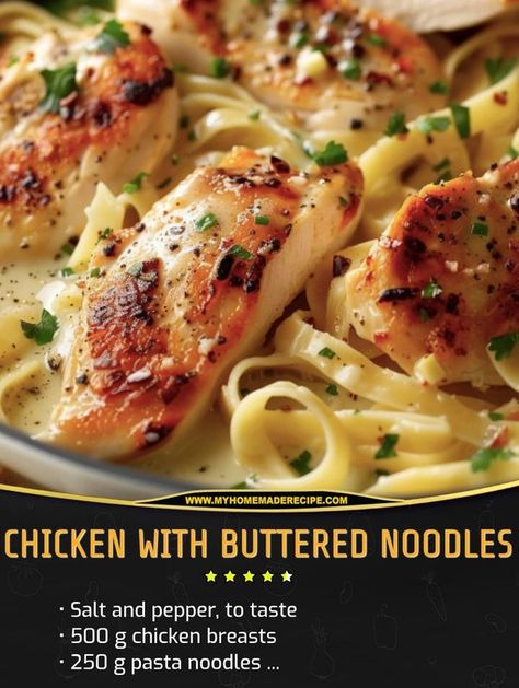 Buttery Noodles, Buttered Noodles Recipe, Chef Gordon Ramsay, Buttered Noodles, Tasty Chicken, Noodles Recipe, Pasta Noodles, Recipes Chicken, Fresh Salads