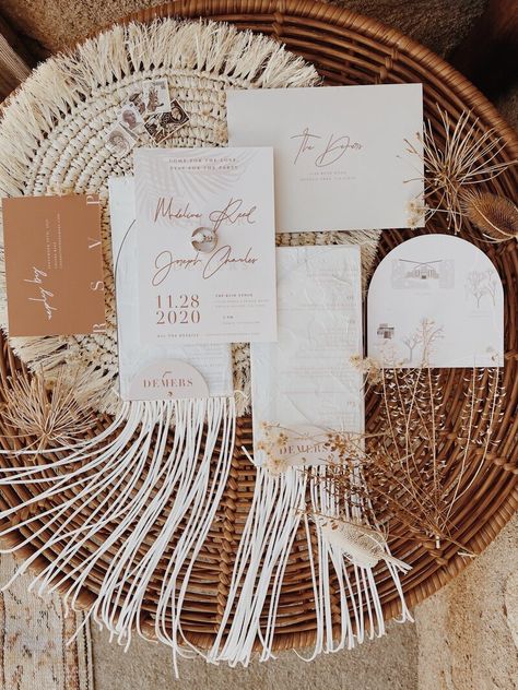 Wedding Stationery Inspiration | Velvet Fox Designs Boho Glam Wedding Invitations, Macrame Wedding Invitation, Boho Chic Save The Date, Wedding Invitations Boho Chic, Boho Wedding Invitations Bohemian, Signage Stand, Prenup Photos, Boho Chic Wedding Invitations, Boho Glam Wedding