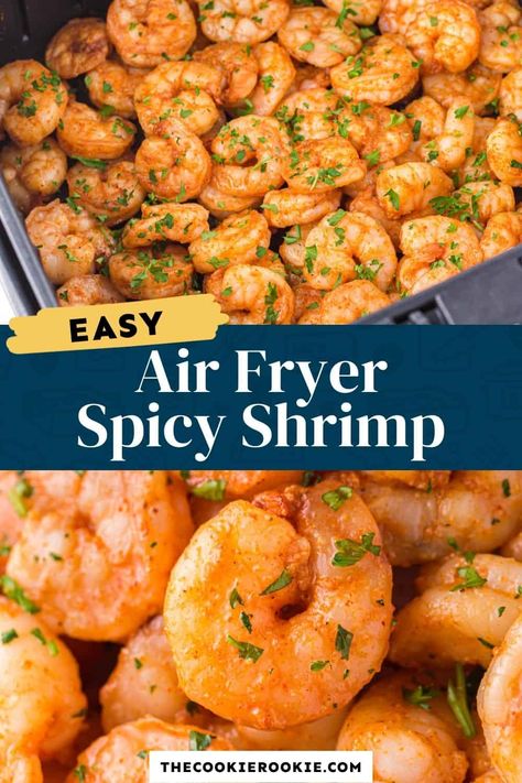 Mini Shrimp Recipes, Easy Air Fryer Shrimp, Shrimp With Garlic, Ninja Grill, Air Fryer Shrimp, Spicy Shrimp Recipes, Air Fryer Garlic, Beef Recipe Instant Pot, Garlic Recipe