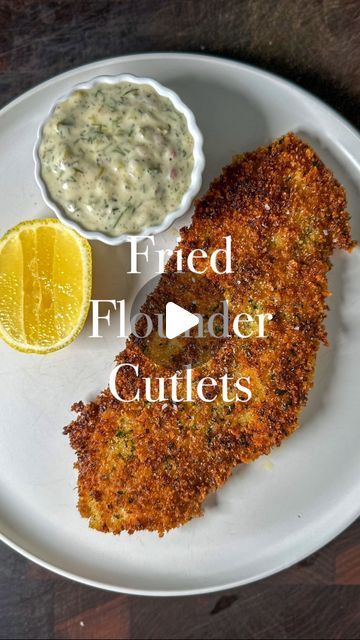 Rocco Gizzo | 🍝 Italian Cuisine on Instagram: "🐟Crispy Fried Flounder Cutlets 🐟 Chicken cutlets have a special place in my heart, but these flounder cutlets make for some strong competition!   🐟Flounder🐟 -1/2lb flounder filets  -Flour, as needed -2 eggs -1.5 cups panko breadcrumbs -3 garlic cloves, grated -1/4 cup parsley, finely chopped -1 lemon, zested -Salt & Pepper -Olive Oil   🥒Tarter Sauce🥒 -1/4 cup Mayo -2 to 4 tbsp sweet relish  -1/2 shallot, finely diced -Chopped Dill, to taste -Lemon juice, to taste -Salt & Pepper to taste  In a bowl, add all the tarter sauce ingredients and mix until combined. This is an estimated recipe, as I typically add all the ingredients to taste. So once mixed, taste the tarter sauce and adjust the relish, dill, lemon juice, salt and pepper to your Fried Flounder, Fish Cutlets, Flounder Recipes, Sweet Relish, Special Place In My Heart, Chicken Cutlets, Italian Cooking, Fried Fish, 2 Eggs