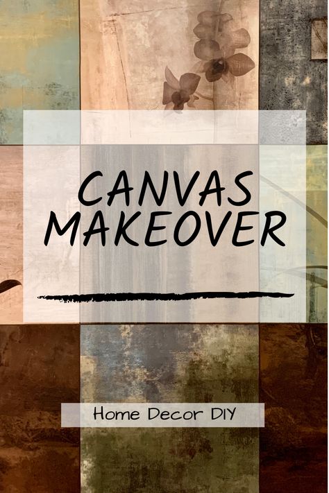 A canvas makeover DIY project. Bring old and boring artwork to life again by using a little creativity! Crackle and paint in easy steps.  via @wendyweckerly/ Paint Over Old Canvas Diy, Old Canvas Makeover, Repurpose Old Canvas Art, Repurposed Canvas Art Ideas, Painting Over Old Paintings, Reuse Old Canvas, Canvas Makeover, Dyi Painting, How To Make Canvas