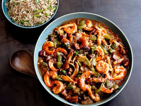 Get this all-star, easy-to-follow Shrimp and Chicken Etouffee recipe from Food Network Kitchen Chicken Etouffee Recipe, Chicken Etouffee, Mardi Gras Dinner, Shrimp And Chicken, Etouffee Recipe, Shrimp Etouffee, Mardi Gras Food, Emeril Lagasse, Chicken And Shrimp