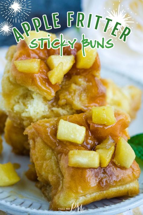 Apple Fritter Hawaiian Rolls Sticky Buns Recipes With Hawaiian Rolls, Apple Items, Pastry Rolls, Hearty Recipes, Hawaiian Desserts, King Hawaiian Rolls, Sticky Buns Recipes, Hawaiian Roll, Sweet Roll Recipe