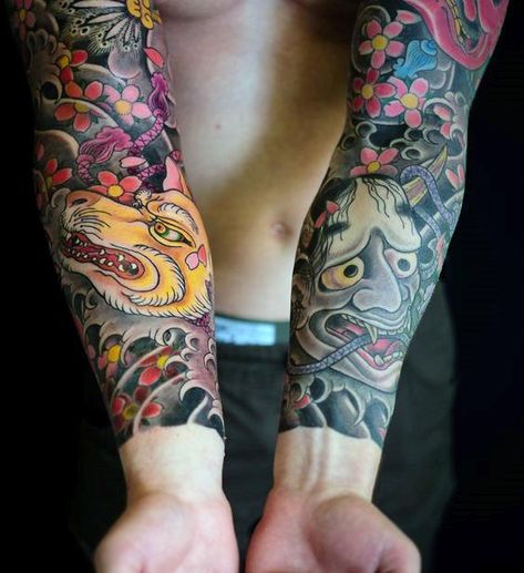 Japanese Half Sleeve, Cherry Blossom Tattoo Ideas, Half Sleeve Tattoos For Men, Unique Half Sleeve Tattoos, Wild Tattoo, Flower Tattoo Shoulder, Flower Tattoo Arm, Flower Tattoo Sleeve, Japanese Sleeve Tattoos