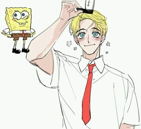 Sponge Bob X Squidward Fanart, Spongebob Anime, Cartoon Characters As Humans, Spongebob Drawings, Character Change, Concept Art Tutorial, Hello Kitty Accessories, Swag Cartoon, Anime Version