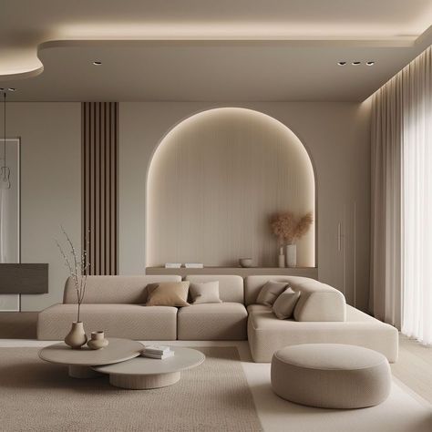 Japandi Living, Beige Living Rooms, Living Room Design Inspiration, 아파트 인테리어, Home Design Living Room, Decor Home Living Room, Room Interior Design, Home Room Design, Minimalist Living