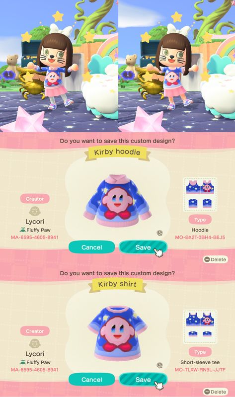 Kirby, Animal Crossing, Hoodie Shirt, Custom Design, Animals, Clothes Design, Design