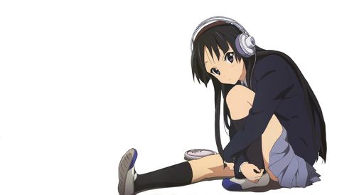 headphones brunettes music K-ON! Akiyama Mio shorts simple background  / 2880x1668 Wallpaper K-on! Mio, K-on Icons, Team Minato, Girl With Headphones, Ms Paint, K On, Insta Profile, Silly Things, Simple Background