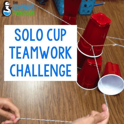 Today, my classes completed the Cup Challenge! We loved it! The point of this was for students to practice their new lab team roles and develop some teamwork guidelines. Each team gets 6 cups, string, and rubber bands. Using just string and rubber bands, students must make a pyramid with the cups. No touching the ... Read more Cup Challenge Team Building, Rubber Band Cup Challenge, Cup Stacking Team Building Activity, Cup Blowing Challenge, Team Building For Students, Team Building Activities For Teens, Classroom Team Building Activities, Hr Ideas, Team Building Challenges