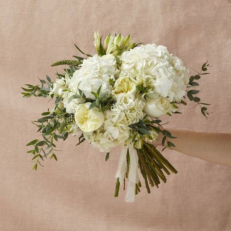 Wedding Flowers | Flowers for Weddings - The Bouqs Co. White Wedding Bouquets Hydrangea, Carnation Bridal Bouquet, Hydrangea Bouquet Wedding, Floral Bouquets Wedding, Bridesmaid Bouquet White, Mini Carnations, Green Bouquet, Hydrangea Bouquet, All White Wedding