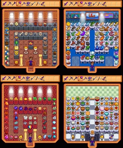 Museum Layout, Stardew Valley Layout, Stardew Valley Tips, Town Games, Stardew Valley Farms, Island Town, Farm Layout, Farm Art, Farm Design