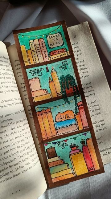 Bookmark About Reading, Book Tracking Bookmark, Diy Book Tracker, Book Marks Drawing, Book Mark Drawing Ideas, Book Mark Drawing, Aesthetic Book Marks Diy, Aesthetic Bookmark Ideas, Cute Bookmarks Diy