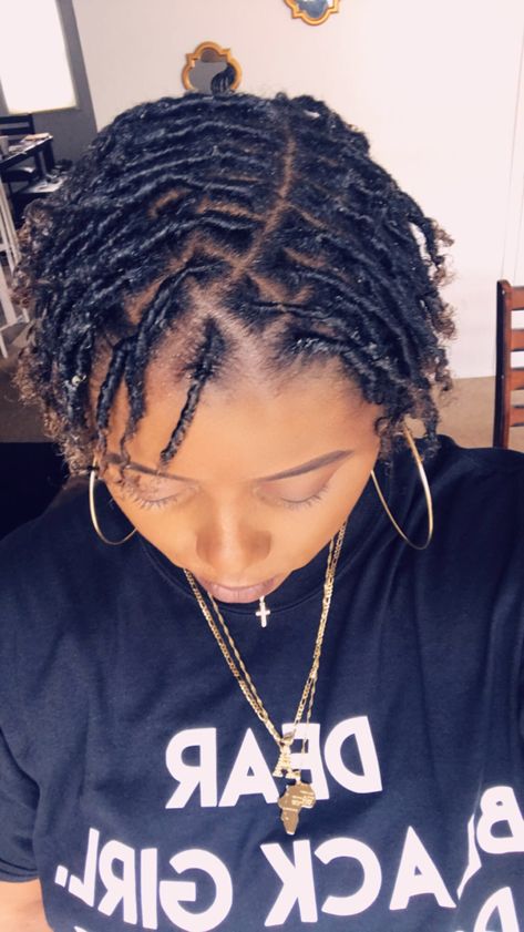 First Retwist! 1 month and 2 weeks.  Starter Locs Starter Coils Locs, Starter Coil Locs On Short Hair, Starter Locs On Short Natural Hair, Starter Short Locs, Short 2 Strand Twist Starter Locs, Coil Locs Starter, Short Starter Locs Hairstyles Black Women, Comb Coil Locs Before And After, Baby Locs Styles