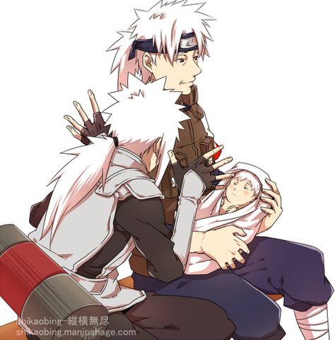 jiraiya ,sakumo and baby kakashi ^^ Baby Kakashi, Jiraiya And Tsunade, Team Minato, Naruto Stuff, Naruto Images, Kakashi Sensei, Naruto Shippuden Sasuke, Naruto Series, Naruto Kakashi