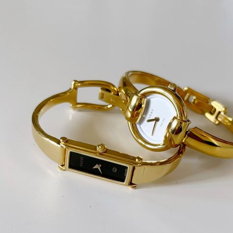 BOTH SOLD** Gucci bangle watches from the 90s Gucci Bangle, Midnight Swim, Teen Jewelry, Bangle Watches, Magical Jewelry, Watches Unique, Jewelry Lookbook, Stylish Watches, Jewelry Inspo