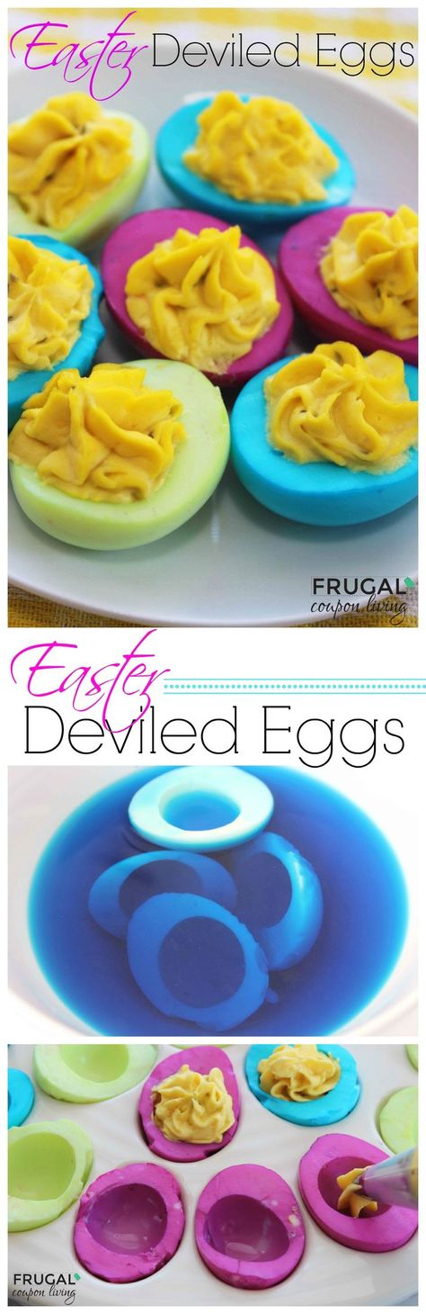 Easter Deviled Eggs - Tutorial on how to color the egg whites of your hard boiled eggs. Kids Food Craft. Easter Eggs Recipe. Egg Recipe. Easter Deviled Eggs, Easter Foods, Kids Food Crafts, Eggs For Easter, Craft Easter, Easter Recipe, Deviled Eggs Easy, Easter Snacks, Easter Sweets