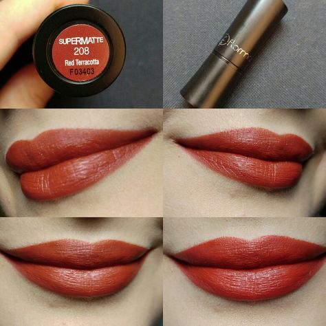 #Day4 Flormar SuperMatte Lipstick 208 Red Terracota Terracota Lipstick, Warm Red Lipstick, Flormar Lipstick, Terracotta Lipstick, 21st Birthday Girl, Lip Colours, Makeup Wishlist, Galaxies Wallpaper, Orange Lips