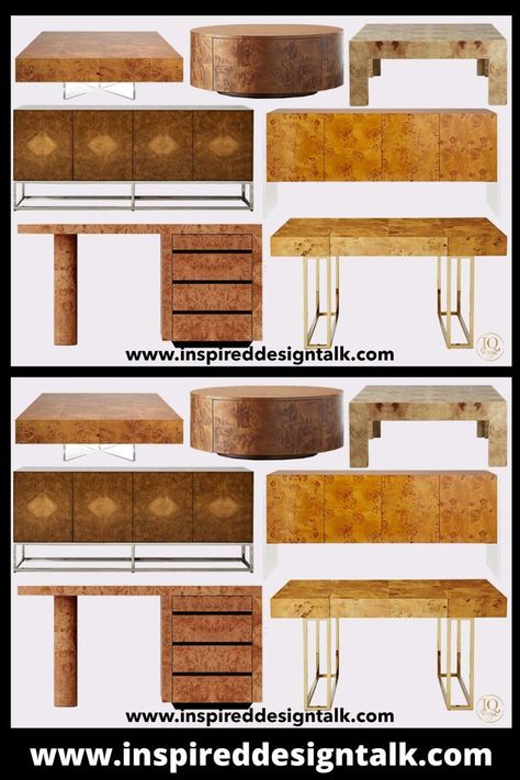 burl wood furniture Coffee Table Modern Decor, Coffee Table Living Room Ideas, Burl Wood Console Table, Burl Wood Console, Upcycled Furniture Repurposed, Furniture Sets Living Room, Painting Techniques Furniture, Modern Coffee Table Decor, Styling Coffee Table