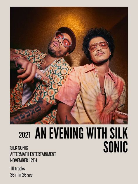 Silk Sonic Poster, Silk Sonic Aesthetic, An Evening With Silk Sonic, Aesthetic Polaroid, Silk Sonic, Anderson Paak, Iconic Models, Minimalist Posters, Custom Hoodie