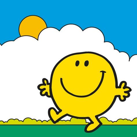 It's Good Friday! Mr Happy is extra happy! Bape Wallpaper Iphone, Mr Happy, Little Miss Characters, Mr Men Little Miss, Men Art, Monsieur Madame, Goth Wallpaper, Taking A Walk, Diy Yarn Crafts